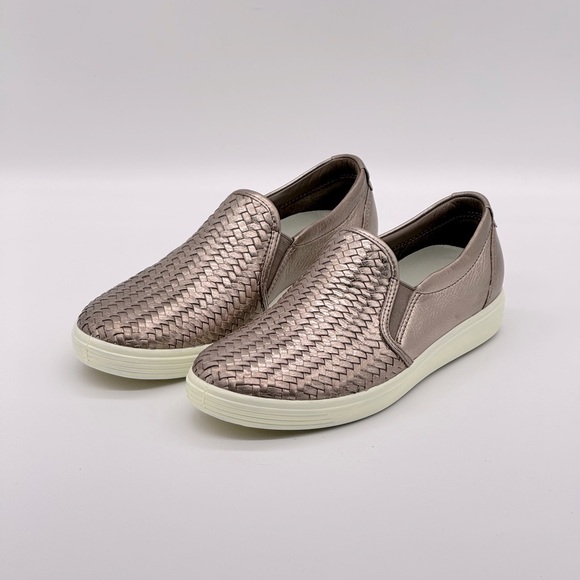 ECCO Soft 7 Woven Leather Slip On II Sneakers - Picture 1 of 7